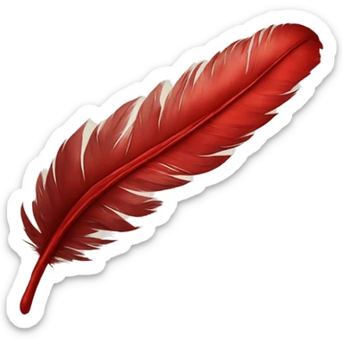 feather red ink sticker