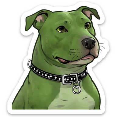 White Chonky Pitbull with black war’s and black freckles on body sticker