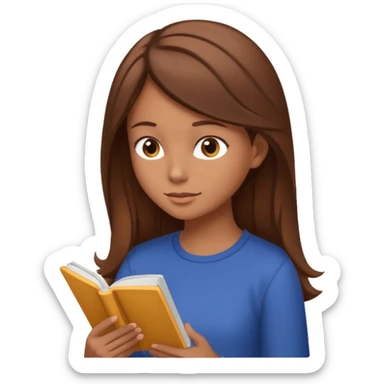 Girl Reading Comprehension, side view. sticker