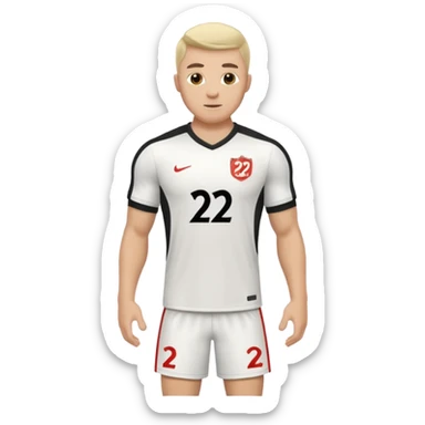 White soccer jersey turn around with number 22 and my name RONIHO sticker