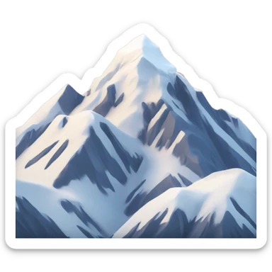 Snowcapped Mountain with three big silver stars above it sticker