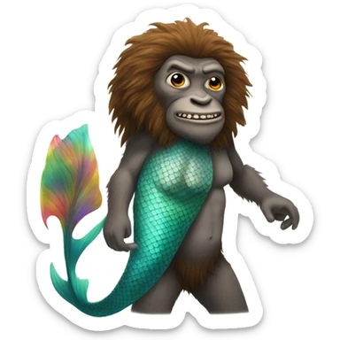 Mermaid sasquatch  sticker