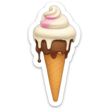 boy with brown long ponny tail hair licking icecream sticker