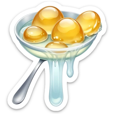 a spoonful of white, clear jelly sticker