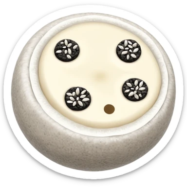 small glutinous rice flour balls with black sesame insdie sticker