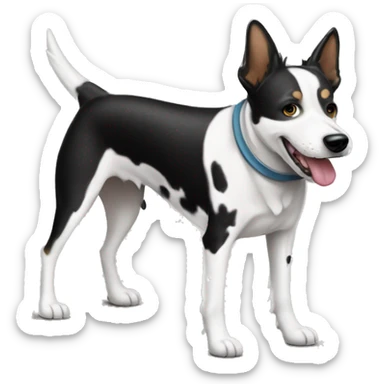 white and black dog cattle dog vacuuming sticker