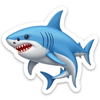 Un tiburón con tenis zapatos azules  sticker