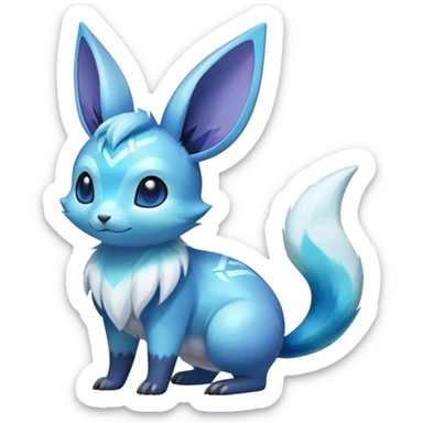 Colorful Iridescent Exotic Minccino-Aurorus-Glaceon-Fakémon-hybrid-creature (full body)  sticker