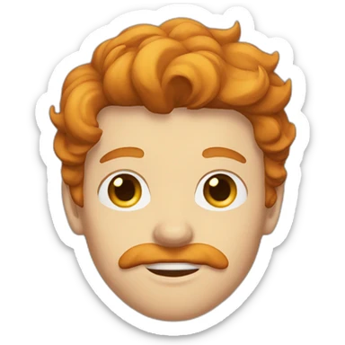 ginger moustache handsome 25 year old dark hair  sticker
