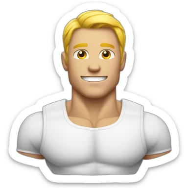 Muscled white guy sticker