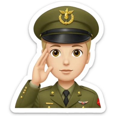 Soldat in uniform der salotiert und den Buchstaben S.A.S auf der Mütze und Uniform sticker