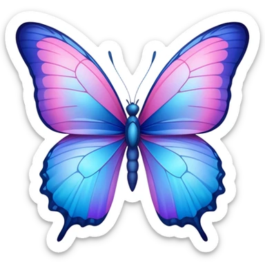 Gradient iridescent cyan Pink indigo violet blue butterfly sticker