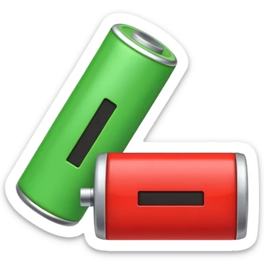 I want a emoji of low battery ang high battery, the low battery's collor is red and the high battery's color is green sticker