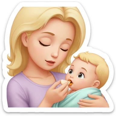 mom feed baby sticker