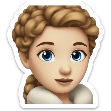 beautiful-girl,blue-eyes,brown-carre-hair,white-skin sticker