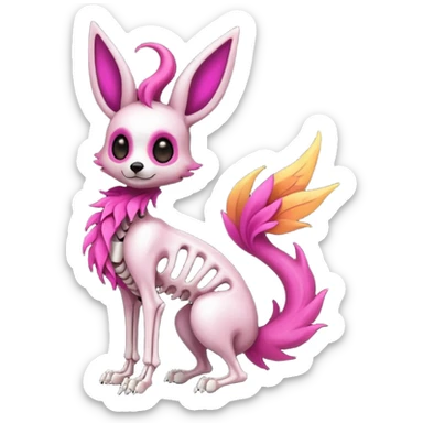 Magenta Brown Skinny Skeleton-Flareon-fairy sticker