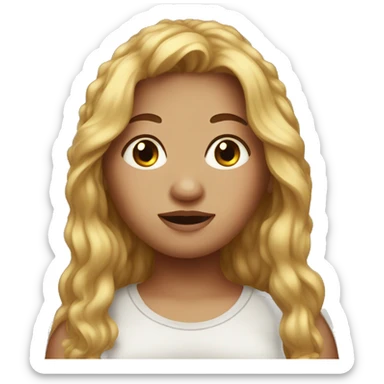 Obesity, female, freckles, long hair sticker