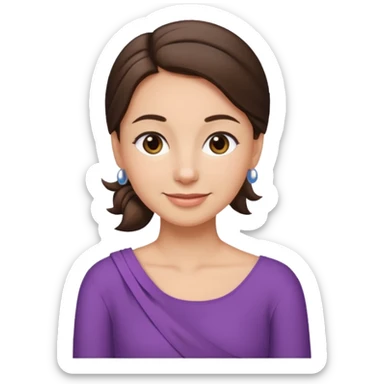 mom tie her brunette hair low and put on one side of shoulder  sticker