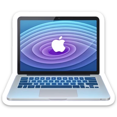 Show an open laptop with soft glowing lines or subtle movement effects around the screen, conveying excitement and anticipation for cool digital projects. Use harmonious colors like soft blues, purples, and creams. Style: modern, playful, professional, and eye-catching even at small sizes. sticker