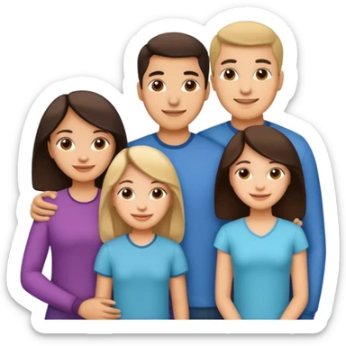 Light skin Hispanic family of 6 mom, dad, two 20 yr old daughters, 20 year old son, and 10 year old daughter sticker