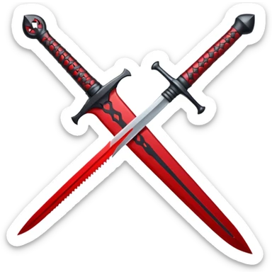 iOS sticker, ritual dagger, red blade, black handle, minimal sticker