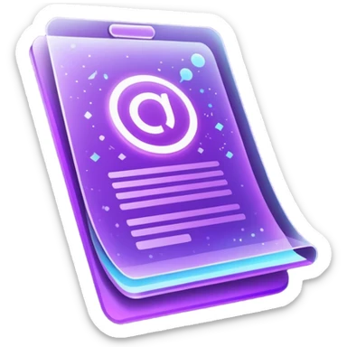 holographic purple document sticker