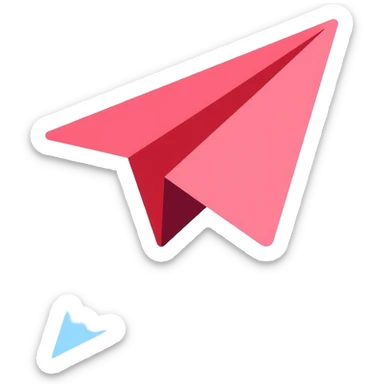 Telegram messenger icon with paper airplane sticker