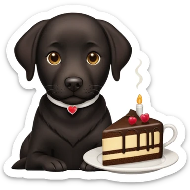 Cup of Tea cake black Labrador  sticker
