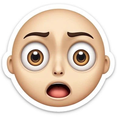 shocked face with wide eyes and open mouth, 'what the freak' reaction sticker