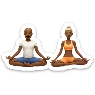 Yoga man and woman sticker