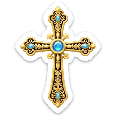 Eastern Orthodox cross. Transparent bakgrund. sticker