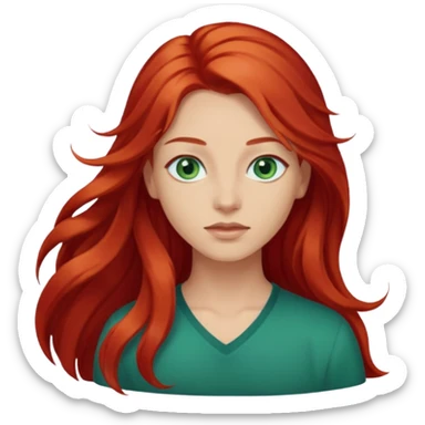 Like the first but her eye green  and blue and her hair red that brolong herwn  sticker