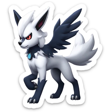 Edgy Cool Anthro Absol-Lycanroc Midnight Form-Pokémon Full Body sticker