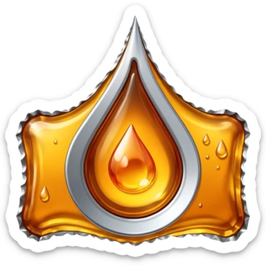 𝕊𝕞𝕒𝕝𝕝 rectangular 𝕔𝕣𝕚𝕟𝕜𝕖𝕕 𝕡𝕚𝕖𝕔𝕖 𝕠𝕗 𝕒𝕝𝕝𝕦𝕞𝕚𝕟𝕚𝕦𝕞 𝕗𝕠𝕚𝕝, with a tiny drop of an amber colored substance in the middle sticker