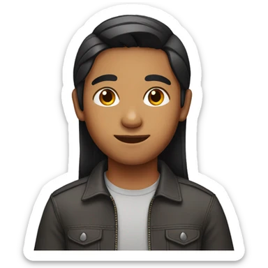 Asian Indian boy with straight hair sticker