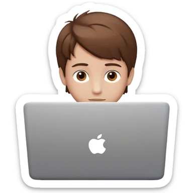 boy with laptop. sticker
