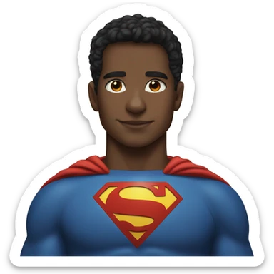 cozy indoor portrait of boy as Superman sticker