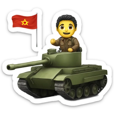 A solidgier riding a ussr tank sticker