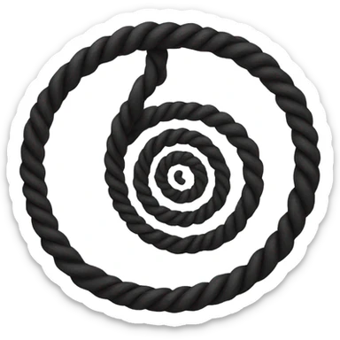 spinning rope, black, spiral sticker