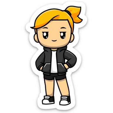 Roblox girl with fashionable outfit and attitude pose sticker