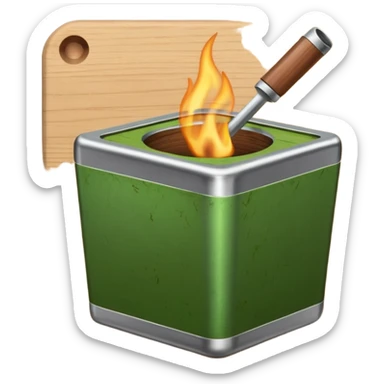 Paquete de yerba con un mate en el centro sticker