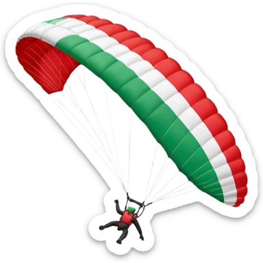a paraglider flying a palestinian flag wing, respect scrupulously the correct shapes and colours of the palestinian flag, try again sticker