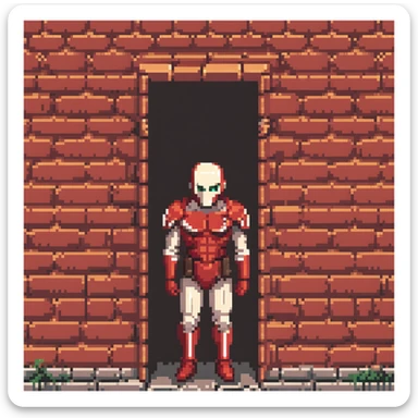 Colossal Titan peering over the wall from Attack on Titan sticker