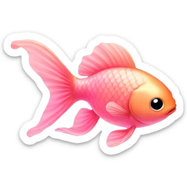 Pink goldfish with hearts  sticker