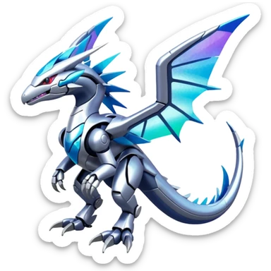 Shiny Exotic Colorful Epic Rare Futuristic Cyber-Latios-Kyurem-Dialga-Pokémon-Fakémon-creature sticker