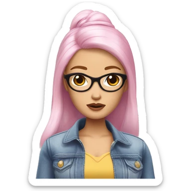 full-body Asian Barbie who is shocking sticker