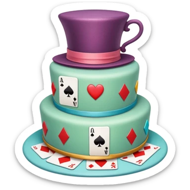 Mad hatter’s unbirthday cake sticker