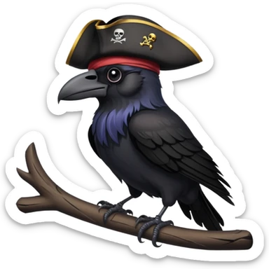 raven with a pirate hat 128.128 sticker