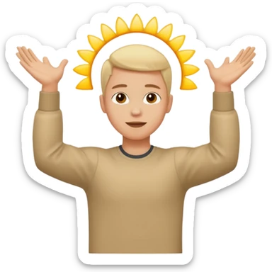 A person with the arms opened and extended sticker