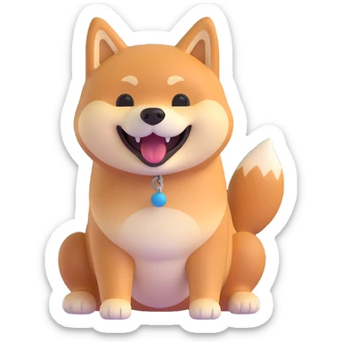 shiba inu, laughing sticker